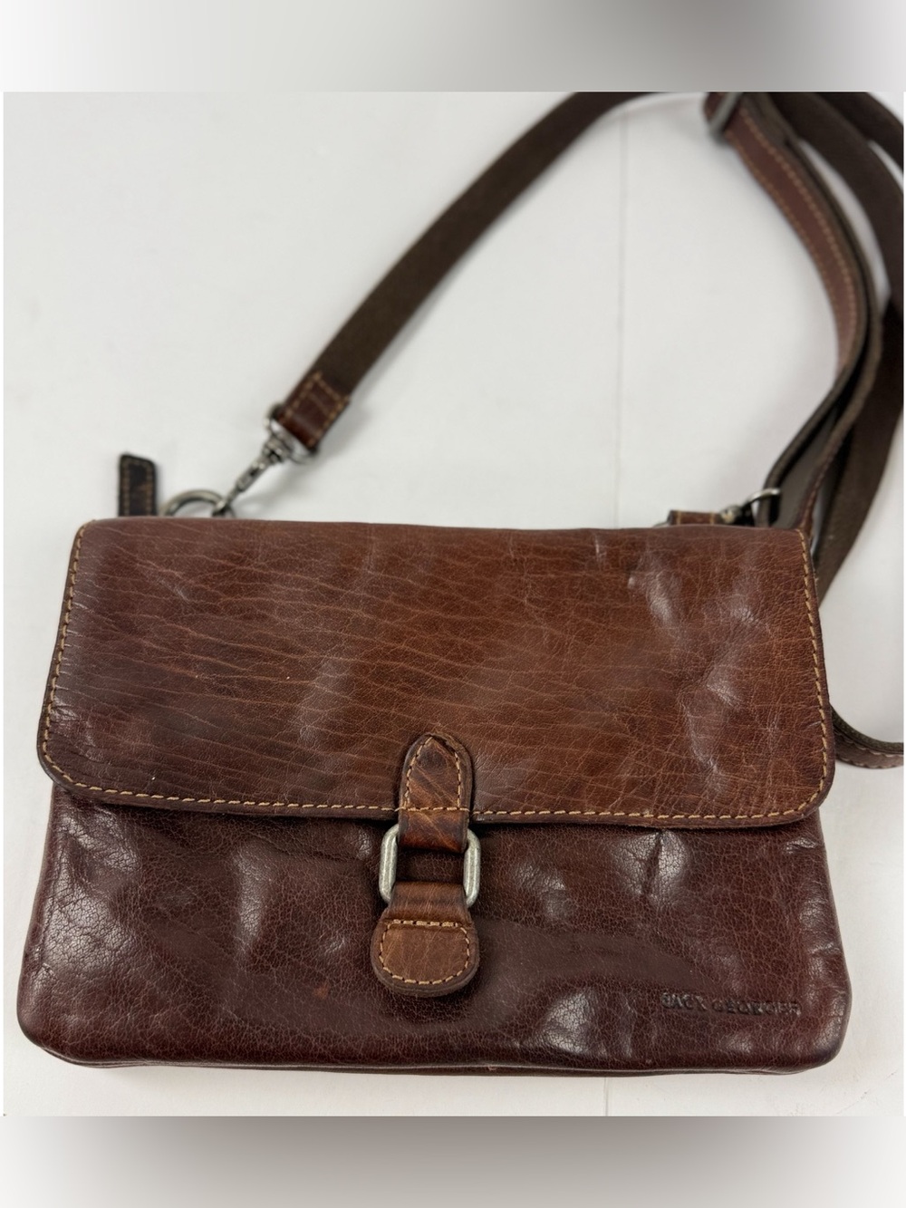 Jack Georges Voyager Mini Leather Crossbody Bag